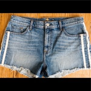7 For All Mankind High Waisted Side-Stripe Shorts